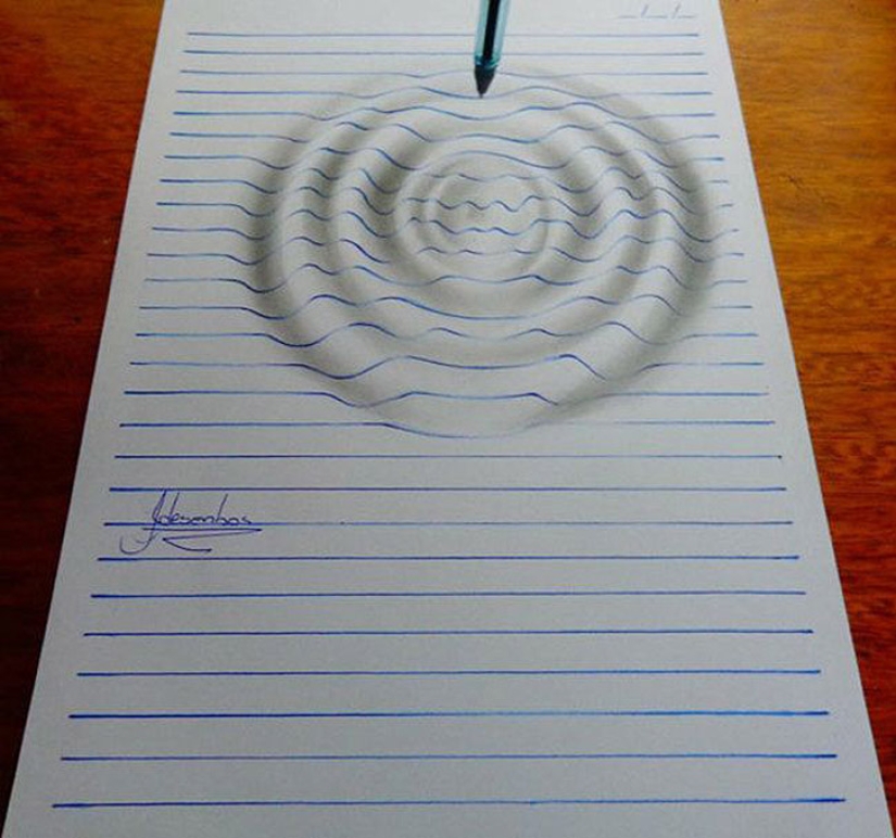 Fantastic 3D illusions on ordinary sheets in a line