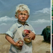 Felicidad humana simple en las pinturas de Nastasia Chudakova
