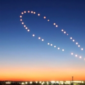 For a year, the Sun writes a figure eight in the sky