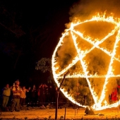 Forbidden photos from the chilling black mass of Satanists