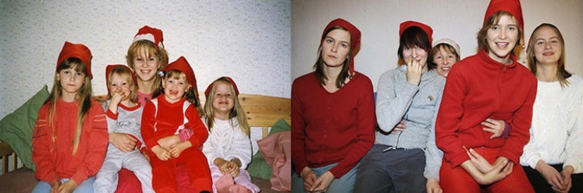 Four sisters - then and now