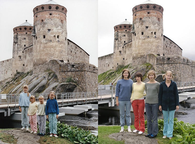 Four sisters - then and now