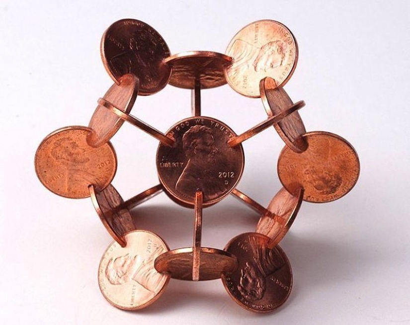 Geometría compleja a partir de monedas.