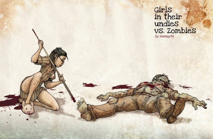 Girls in underwear vs the dead