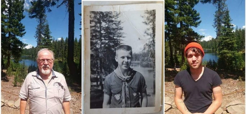 Grandchildren have recreated photos of their grandparents in his youth, showing the incredible power of genes
