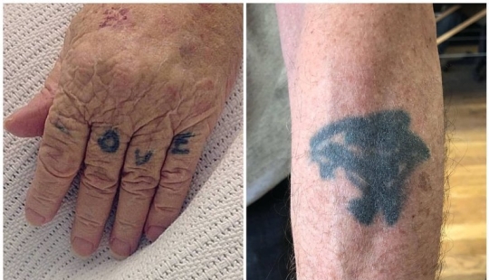 Here's how a tattoo changes over forty-plus years