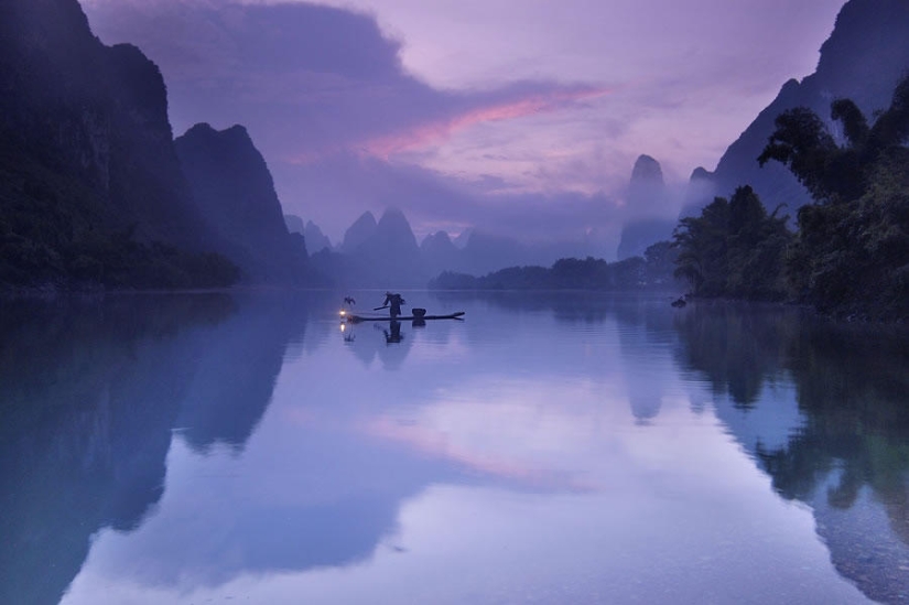 Hermosos paisajes del río chino poetas y artistas