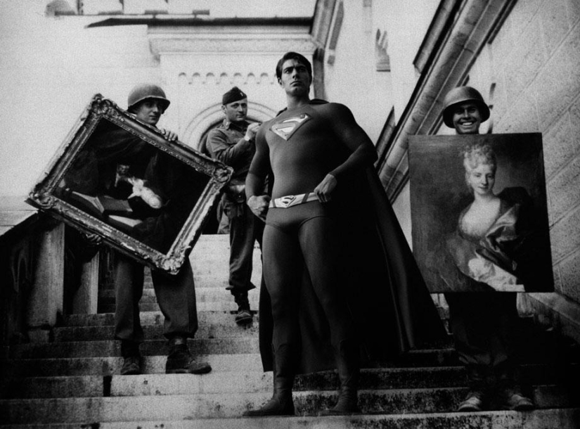 Historical photos take on a new meaning if you add superheroes to them