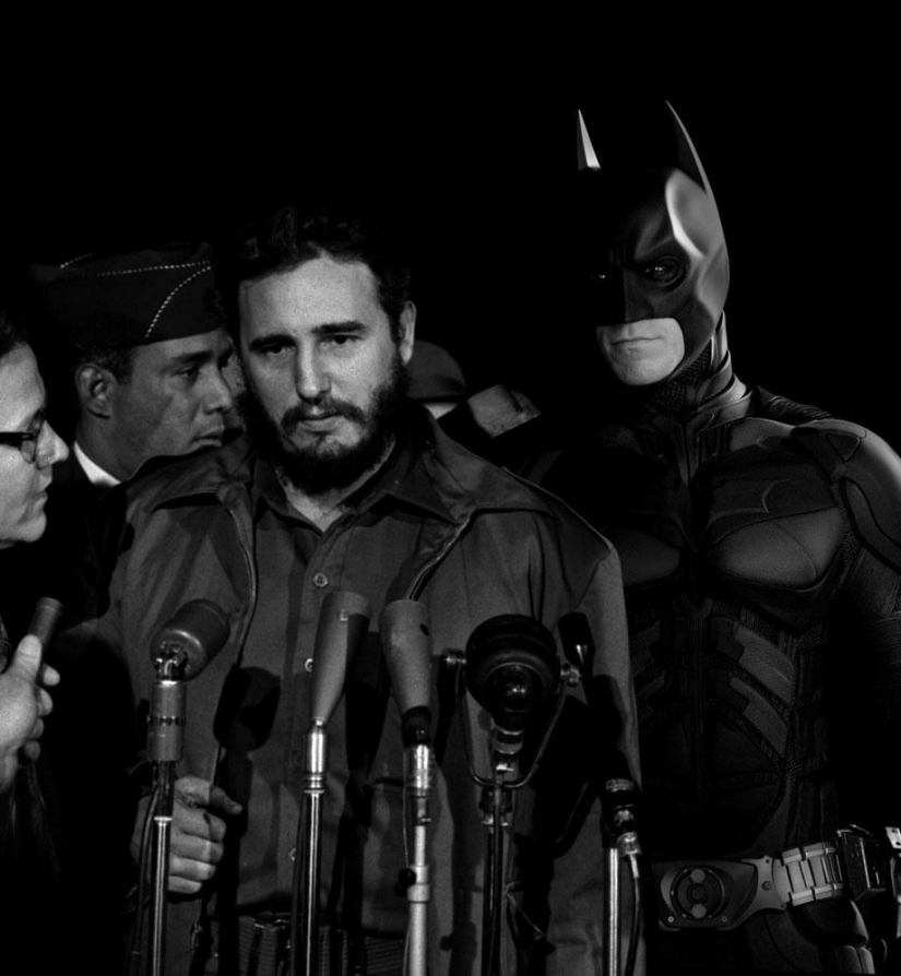 Historical photos take on a new meaning if you add superheroes to them