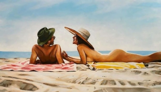 Hot beaches and tanned women in the radiant paintings of Thomas Saliot: 12 photos