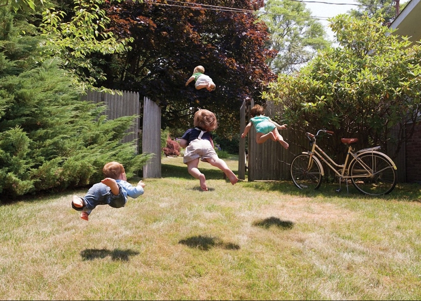 If children flew: positive photo series of a bored Rachel Gulin on maternity leave