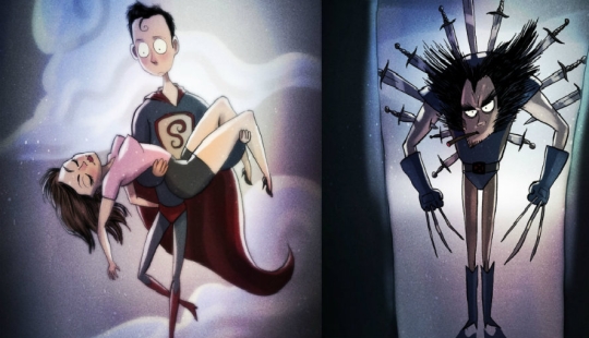 If Tim Burton drew superheroes: illustrations by a Russian artist