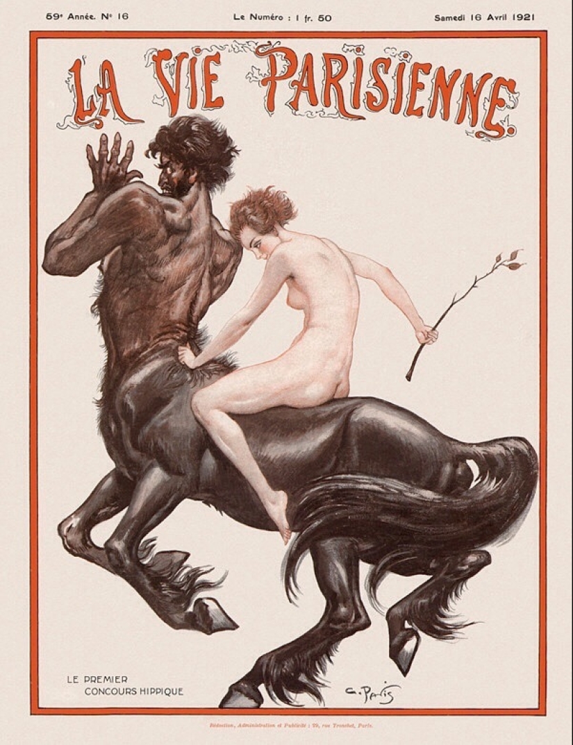 Illustrations of the legendary magazine La Vie Parisienne with a touch of eroticism in the Art Nouveau style