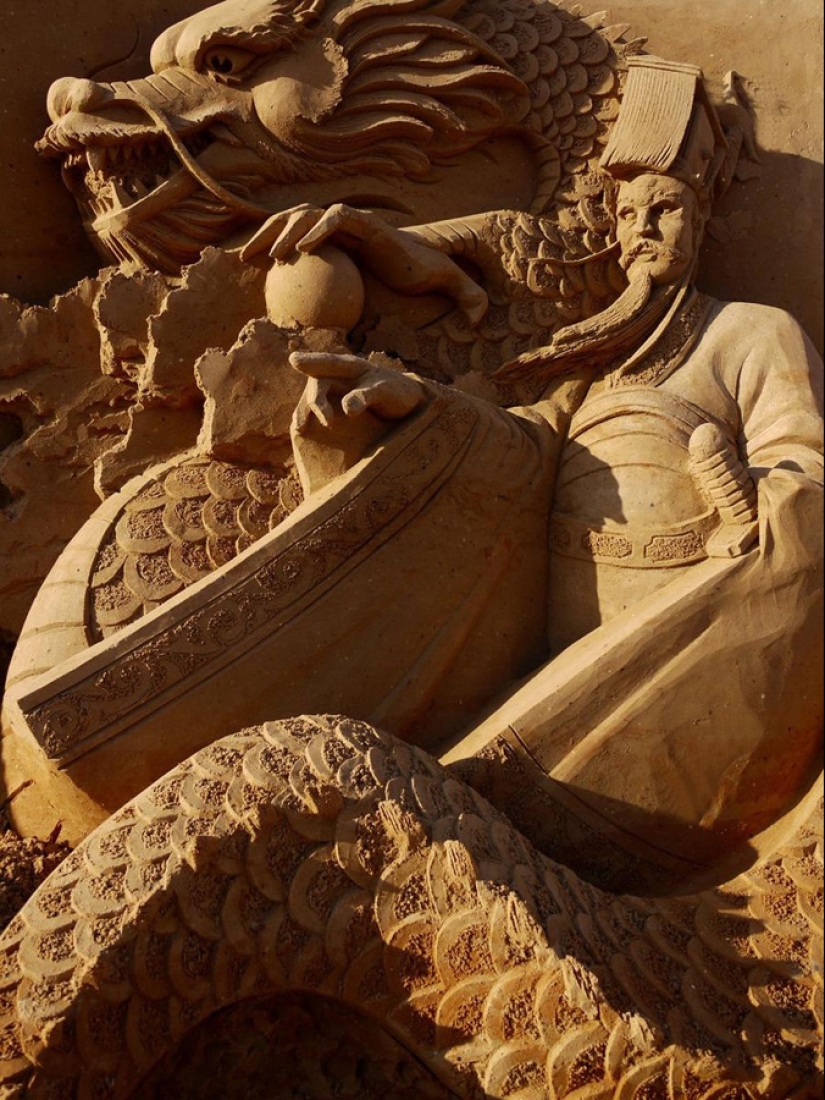 Impresionantes esculturas de arena de un maestro chino