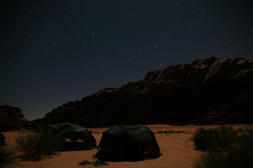 In a tent under the stars