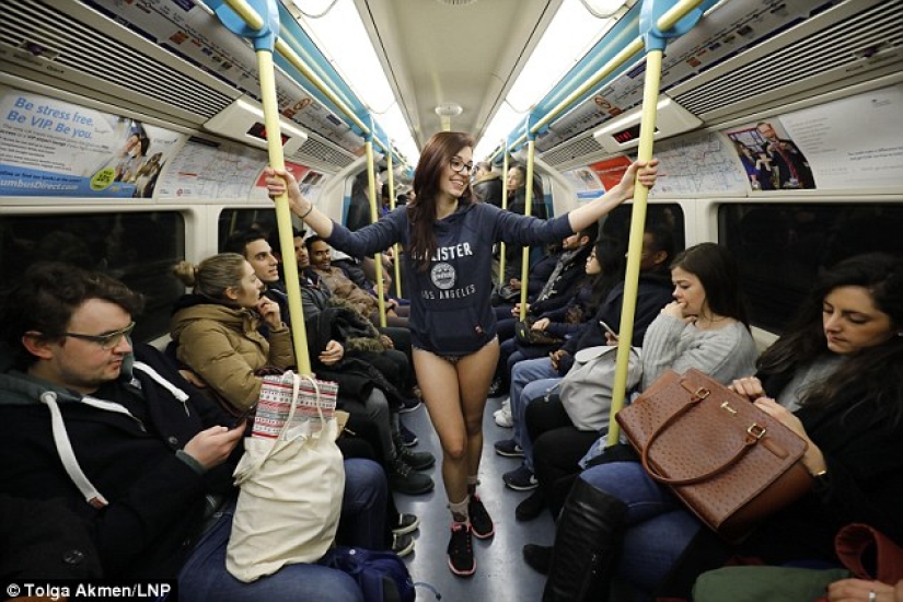 In the subway in my underpants — a "Day without pants" was held in London