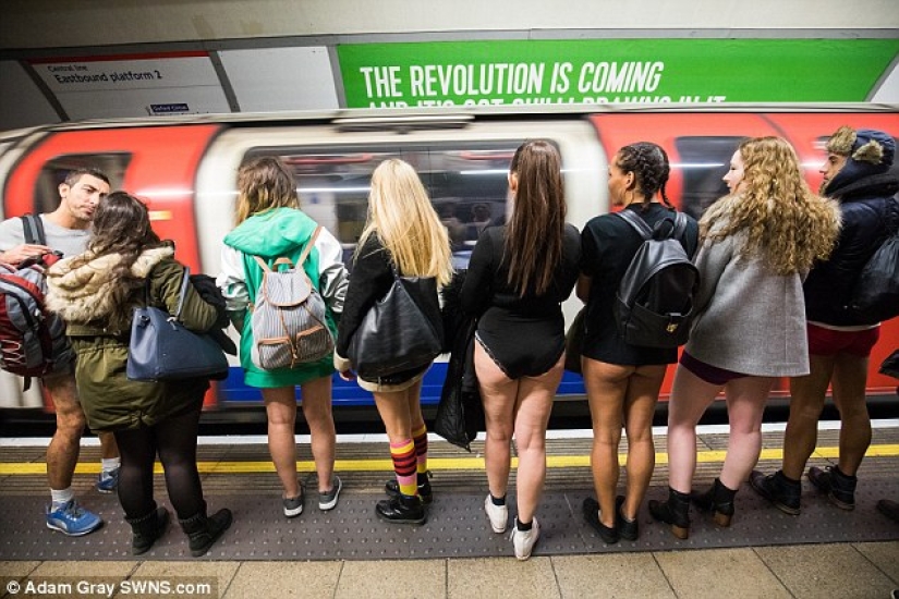 In the subway in my underpants — a "Day without pants" was held in London