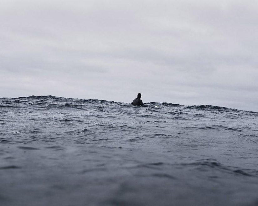 Increíbles fotos de surfear en un lago semicongelado