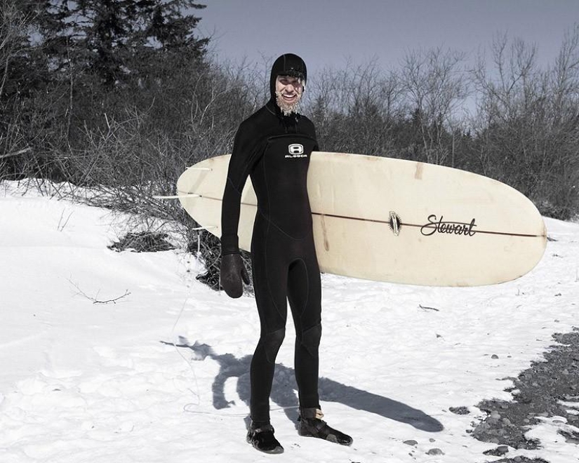 Incredible photos of surfing in a semi-frozen lake