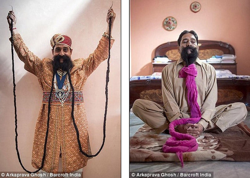 Indian has grown the longest mustache in the world for over 40 years