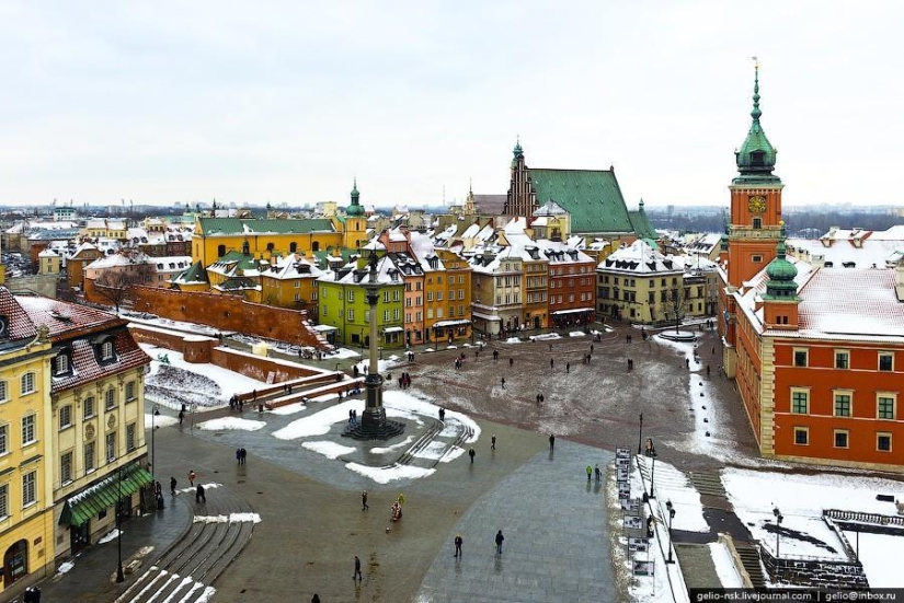 Invierno Varsovia desde arriba