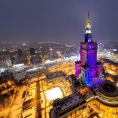 Invierno Varsovia desde arriba