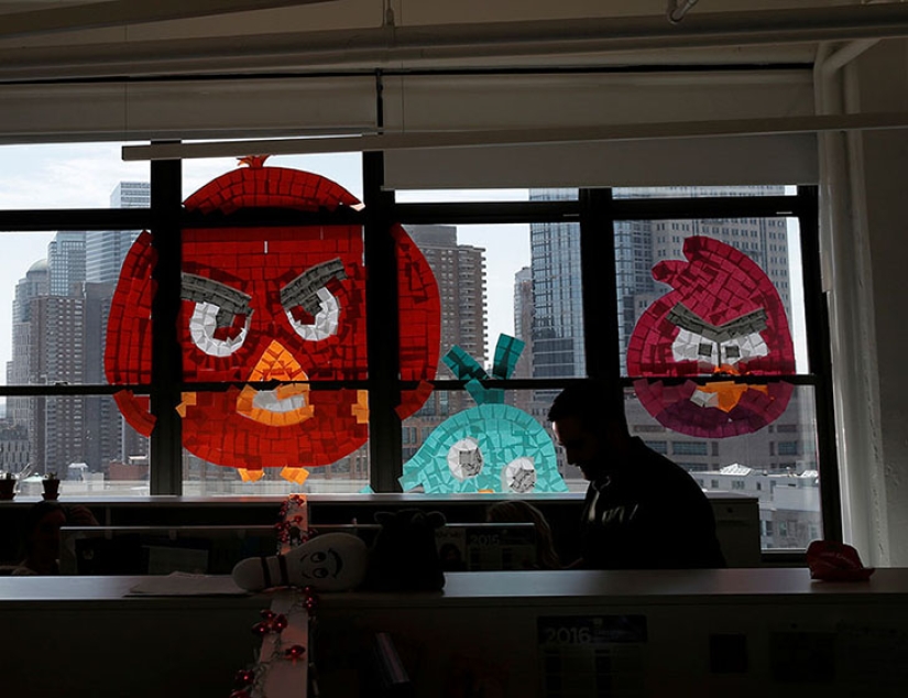 It means war! How the battle of stickers was going on between two office buildings