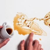 La artista italiana Giulia Bernardelli convirtió el café derramado en arte