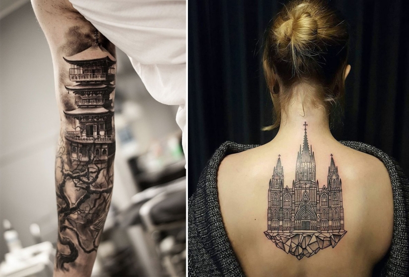 La ciudad sobre la suela: increíbles tatuajes arquitectónicos