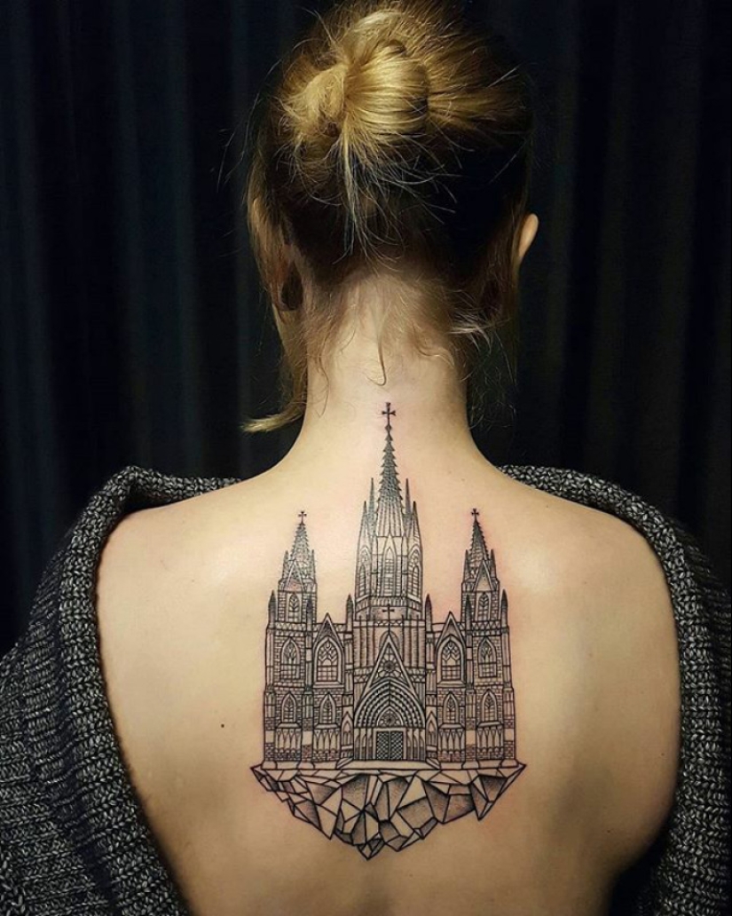 La ciudad sobre la suela: increíbles tatuajes arquitectónicos