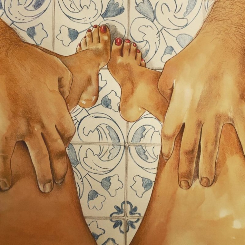 La energía amorosa de toques en las pinturas de Frida Castelli