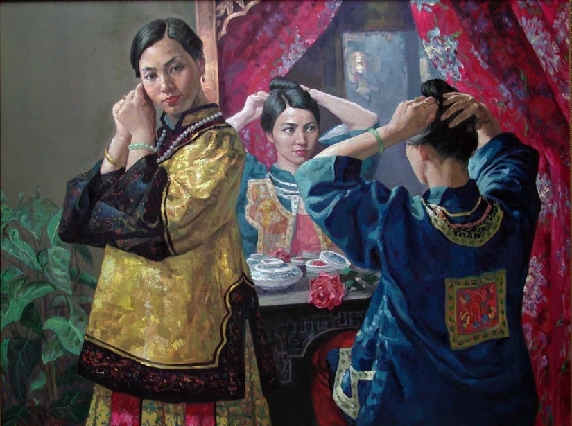 La figura femenina y su movimiento dinámico en el ballet en las pinturas de Zhang