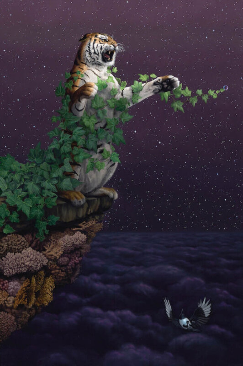 La magia del mundo animal en las pinturas del artista surrealista John Ching
