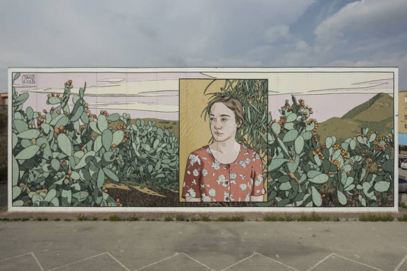 La pintura de la pared: impresionantes murales Dimitris Taxis