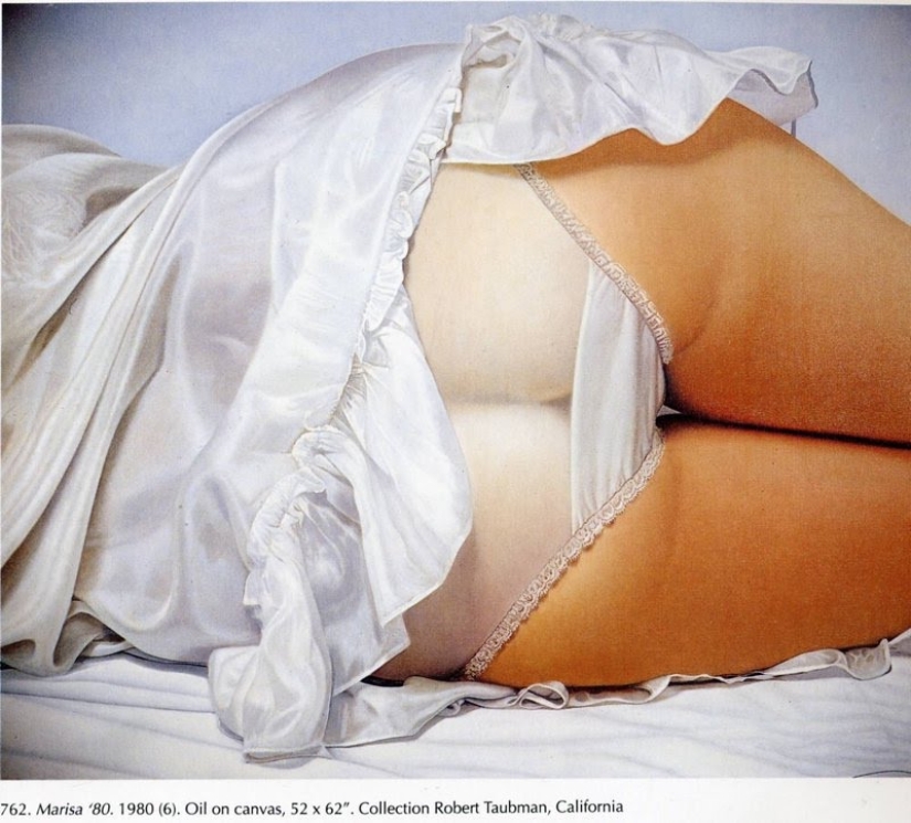 La sexualidad de los muslos de las mujeres en ropa interior por el artista estadounidense John Kaser