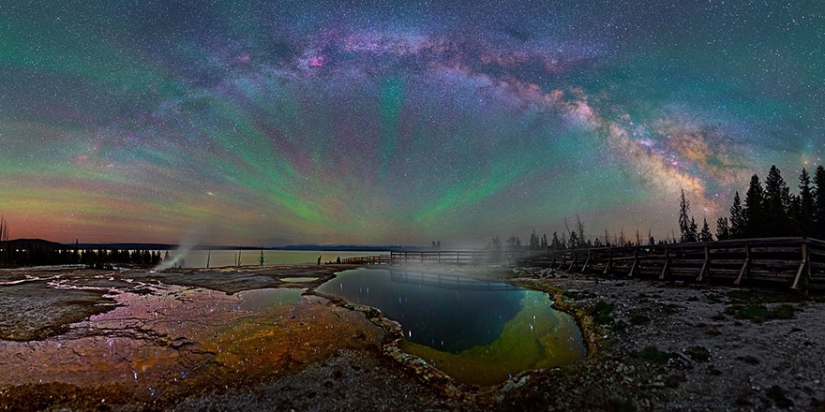 La vista de la Vía Láctea sobre el Parque Nacional de Yellowstone es simplemente impresionante.