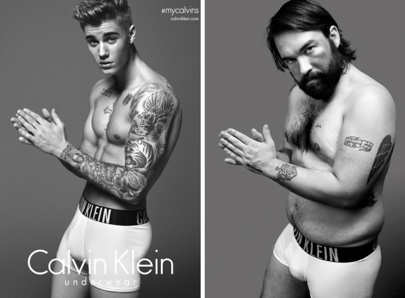 Los hombres comunes se probaron la ropa interior de Calvin Klein