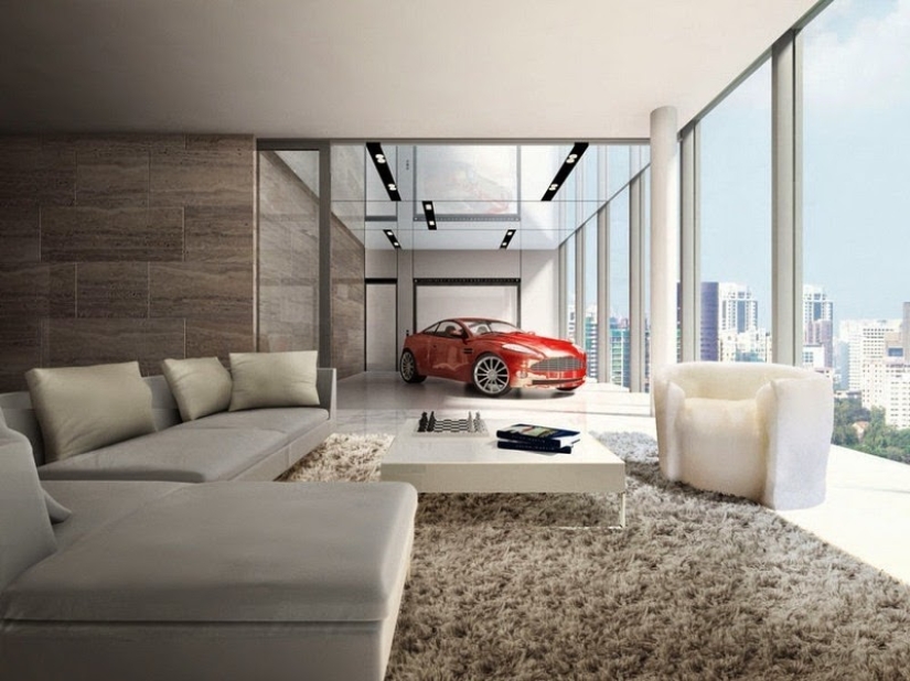 Luxury apartments in Singapore with private garage