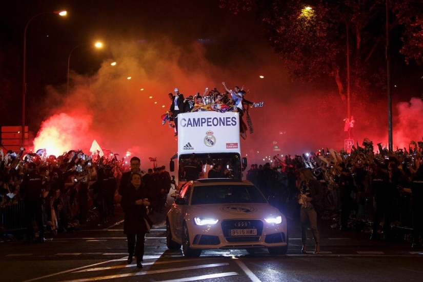 Madrid celebra la victoria del Real Madrid