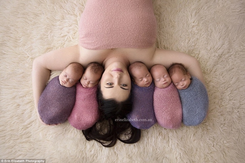 Mamá de adorables quintillizos de Australia compartió su primera sesión de fotos