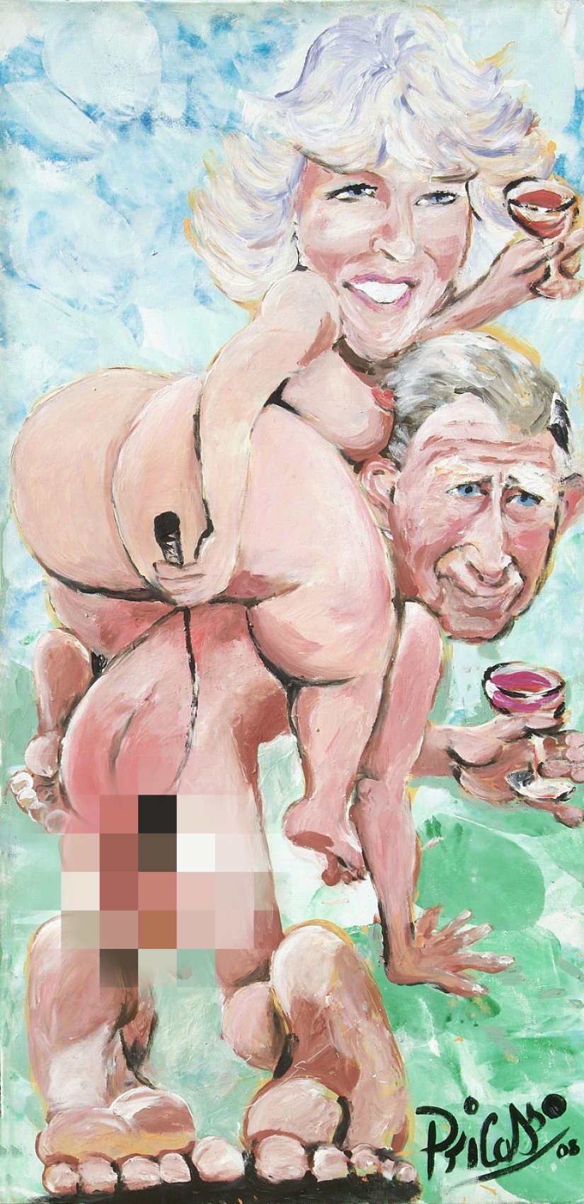 Man painting with his penis