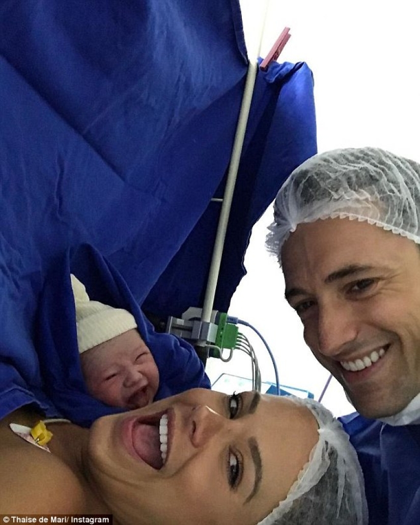 Me gusta desde los primeros minutos de vida: la hija de una bloguera de moda en una selfie de la sala de maternidad