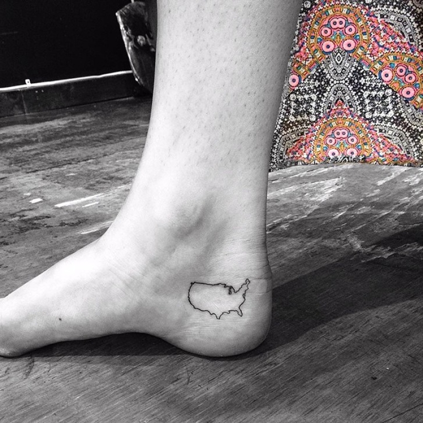 Minimal tattoo art by Jonboy, who tattooed Kendall Jenner