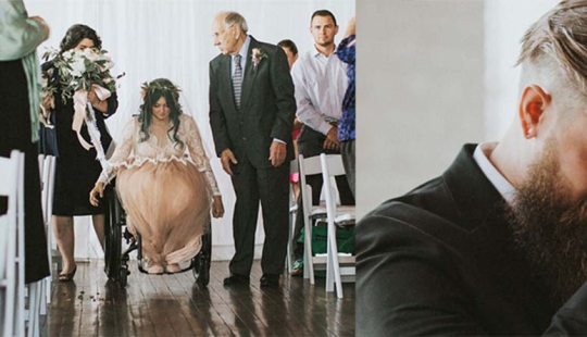 Miracles happen: the paralyzed bride got up and walked to the altar, touching the groom and guests to tears