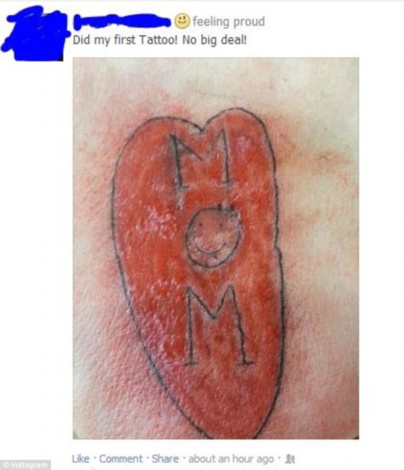 Mistakes that can only be erased with blood: unsuccessful tattoos