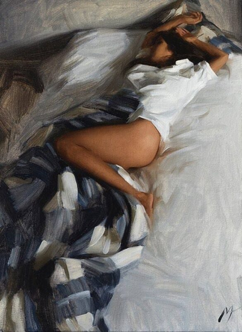 Modern classic painting Nick ALM, "I refer primarily to the inner world"