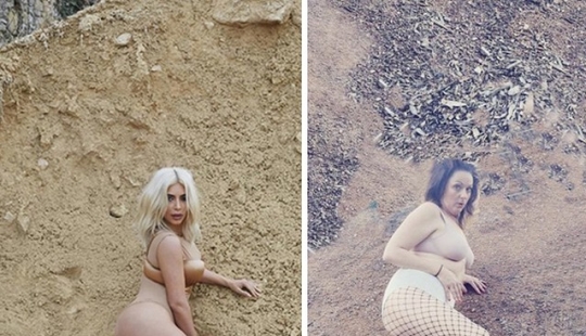 Mujer muy divertida parodia fotos de estrellas en Instagram
