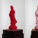 Multilayered paper sculptures that are at a certain angle become nearly invisible