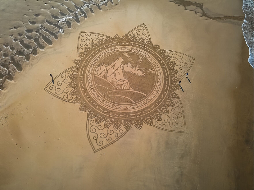 My 15 Beach Sand Drawings That Are Between 30 And 100 Meters Wide (Part2)