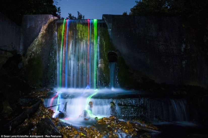 neon waterfalls